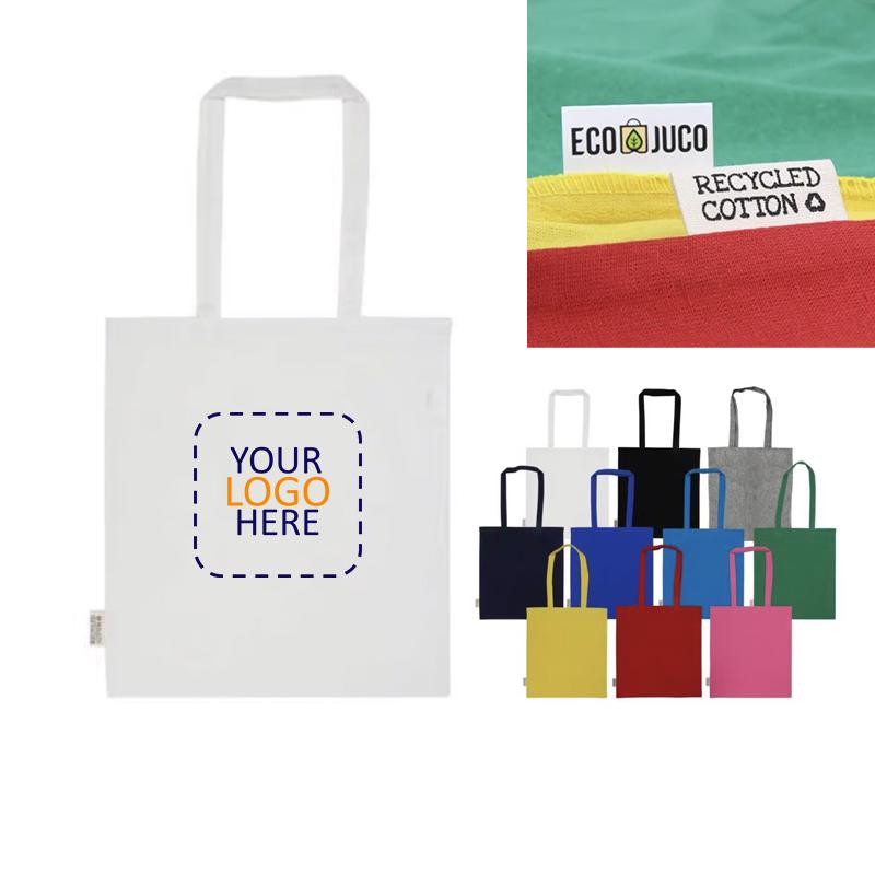 Recycled Cotton Tote Bags With Long Handle  With Logo